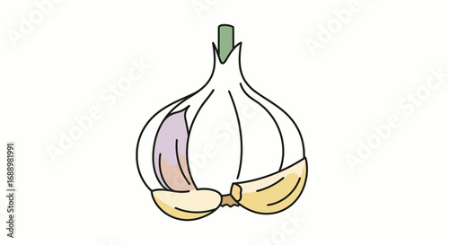 A Wholesome Garlic Bulb With Several Prominent Cloves Peeling Back Revealing Their Creamy Interior A Healthy Ingredient For Culinary Adventures