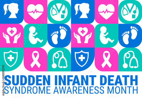 sudden infant death syndrome awareness month Geometric shape pattern background, banner, card or poster design template is observed every year during October, to raise awareness about the mission.