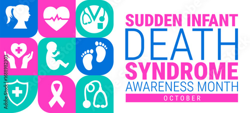 sudden infant death syndrome awareness month Geometric shape pattern background, banner, card or poster design template is observed every year during October, to raise awareness about the mission.
