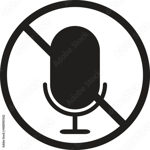 Mute Microphone Icon – No Audio Symbol for Apps and Video Calls,Microphone Off Vector – Disable Audio Sign for UI/UX Design,No Sound Symbol – Clean Mute Icon for Digital Interfaces,Mute Button Vector 
