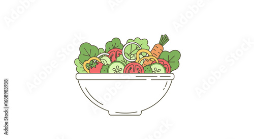 A Colorful and Healthy Bowl of Fresh Garden Vegetables Making a Delicious and Nutritious Meal