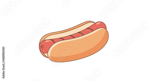 Delicious Grilled Hot Dog Ready to Be Topped with Your Favorite Condiments for a Classic American Meal Experience