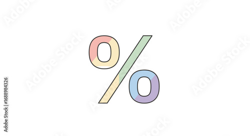 A Pastel Colored Percentage Symbol Representing Discounts Sales Promotions and Offers for Advertising and Marketing Campaigns