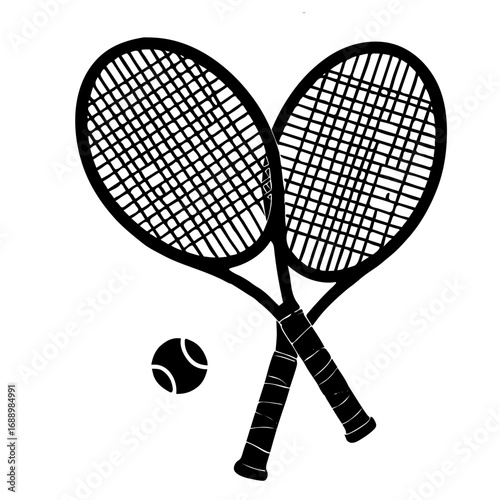 tennis racket and ball vector
