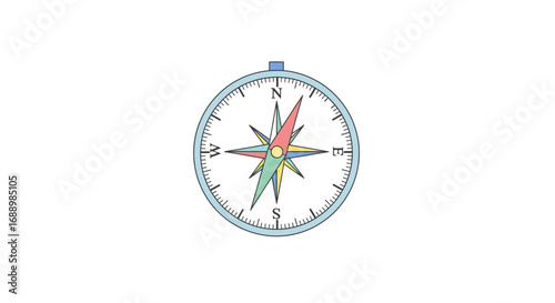 Navigational Device Illustrating Directional Points and Cardinal Directions Essential for Travel and Exploration