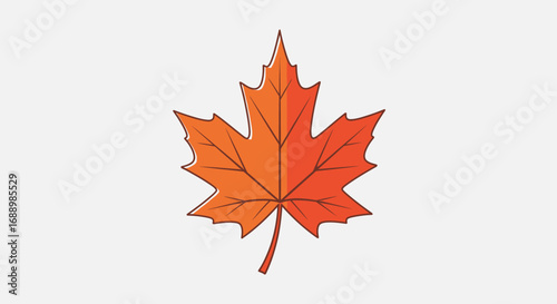 An artistic representation of a vibrant orange maple leaf signaling the beauty of autumn colors