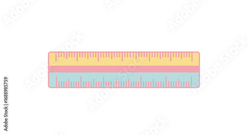 A Simple Illustration Featuring Two Straight Rulers Stacked Neatly One Above The Other Showing Measurement Increments