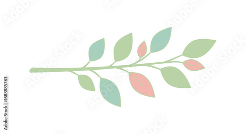 A Delicate Branch Adorned With Softly Colored Leaves Symbolizing Growth Renewal And The Gentle Passage of Time in Nature