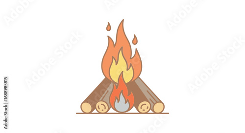 A Warm and Inviting Campfire Burning Brightly in the Wilderness Surrounded by Nature