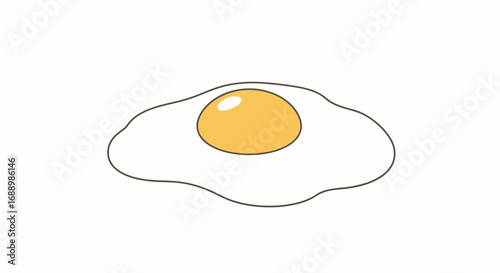 A Deliciously Simple Fried Egg with a Perfectly Cooked Yolk and Fluffy White Serving as a Healthy Breakfast Staple