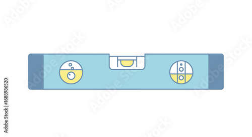 A clear illustration of a bubble level used for measuring flatness and plumbness in construction and DIY projects