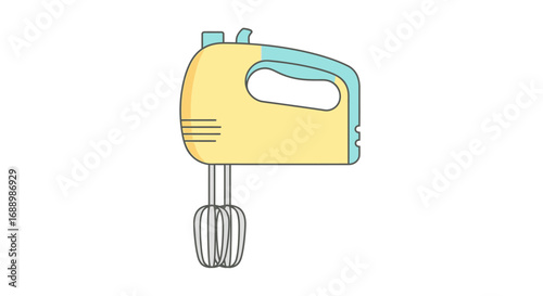 Modern electric hand mixer with two beaters for baking and kitchen use a versatile appliance for preparing doughs and batters