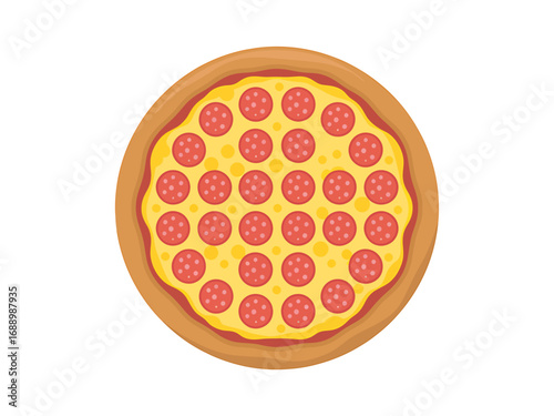Pepperoni Pizza Illustration Delicious and Cheesy Treat on White Background