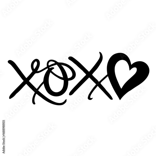 XOXO love lettering illustration 