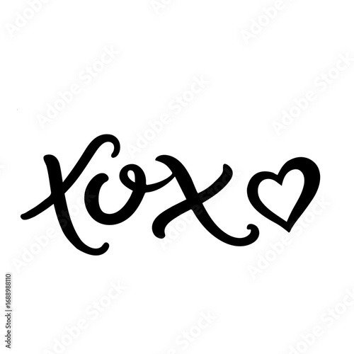 XOXO love lettering illustration 