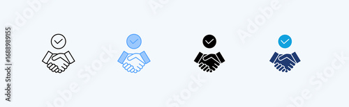 Handshake Multiple Icon Illustration Vector