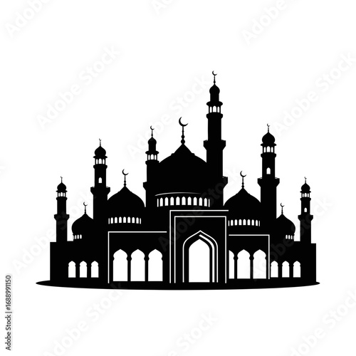 silhouette of mosque