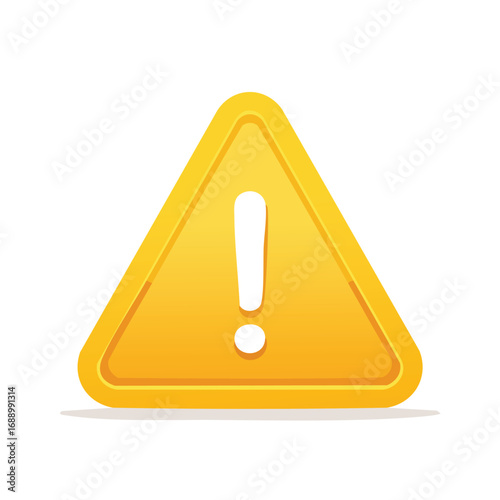 Yellow Safety Warning Triangle with Exclamation Mark - AI Generated
