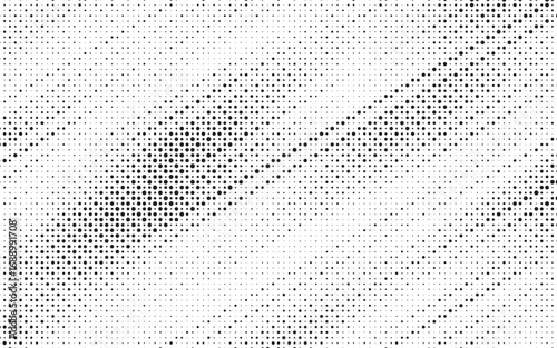 Halftone vector background. Monochrome halftone pattern. Abstract geometric dots background. Pop Art comic gradient black white texture. Design for presentation banner, poster, flyer, business card.	