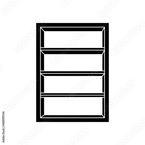 empty shelves on white background