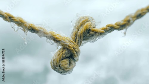 A rope with a knotted end