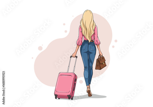 woman with suitcase