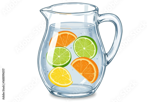 glass of water with lemon and lime
