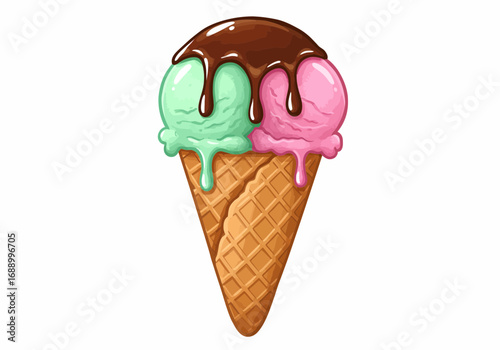 ice cream isolated on white