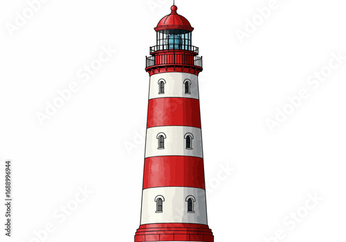 lighthouse on white background