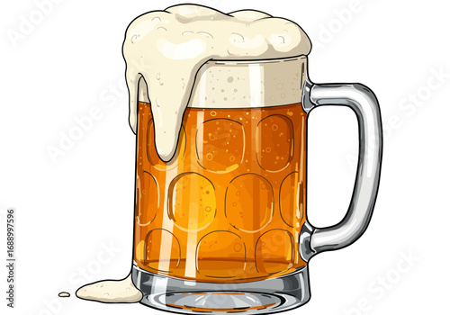 glass of beer on white