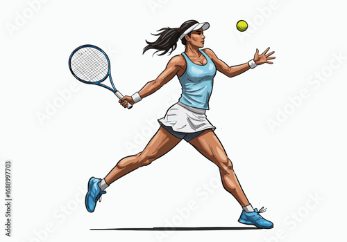 tennis player with racket
