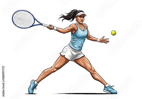tennis player with racket