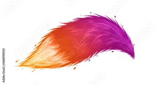 Vibrant Gradient Furry Tail Illustration with Dynamic Color Blend.