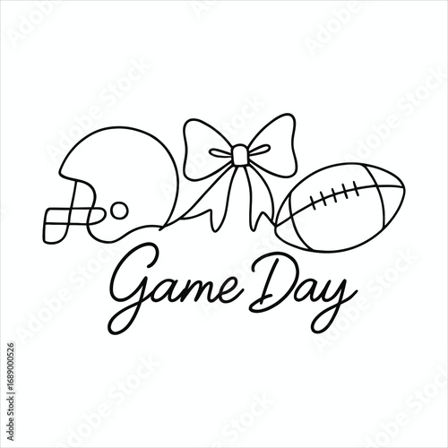 Minimalist Game Day Line Art
