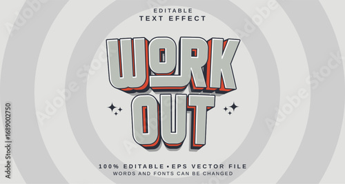 Editable text style effect - Workout text style theme.