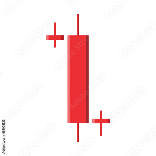 Red candlestick chart pattern indicating a bearish trend in financial markets.
