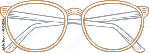 Stylish eyeglasses with a thin frame. Vector icon for vision, sight, fashion accessory, or intellectual concepts. Generative AI