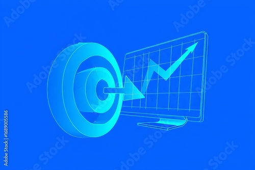 Target with Rising Graph - Business Strategy and Success Concept