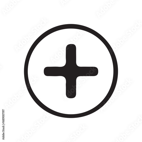 plus icon on metal internet button