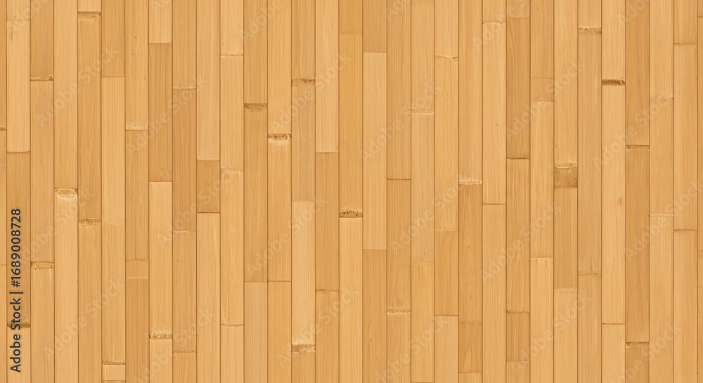 Fototapeta premium Detailed close-up of a natural light bamboo wood surface. Vertical grain pattern ideal for flooring or wall background