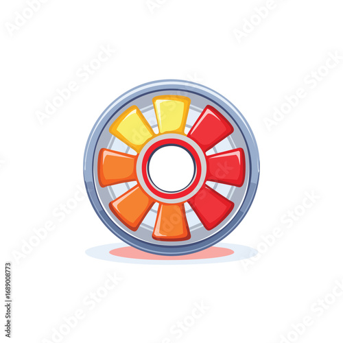 Colorful Loading Spinner with Red and Yellow Segments - AI Generated