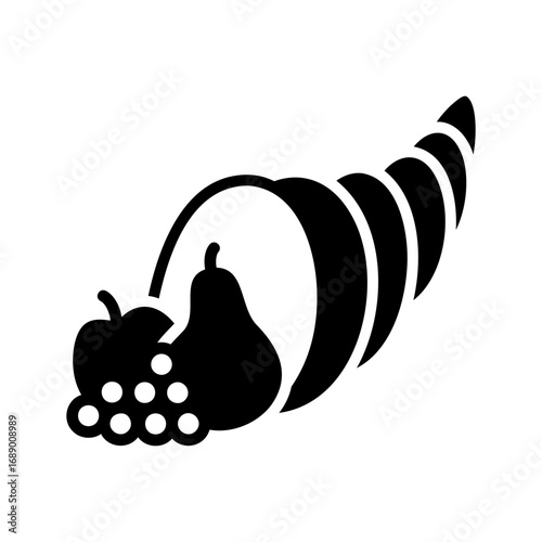 Abundant Autumn Cornucopia Harvest Vector Icon