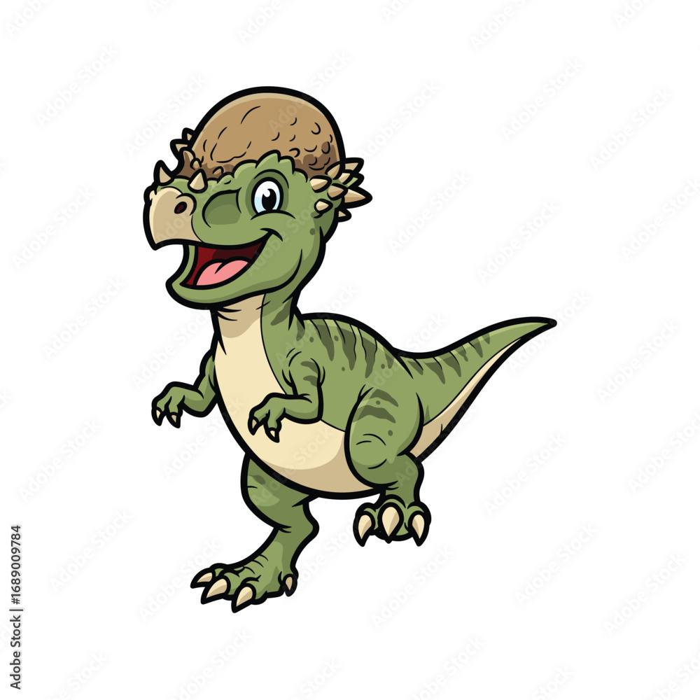 Naklejka premium Pachycephalosaurus Dome Head Dinosaur Illustration