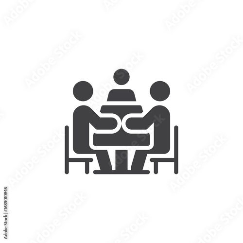 Family meal dining solid icon