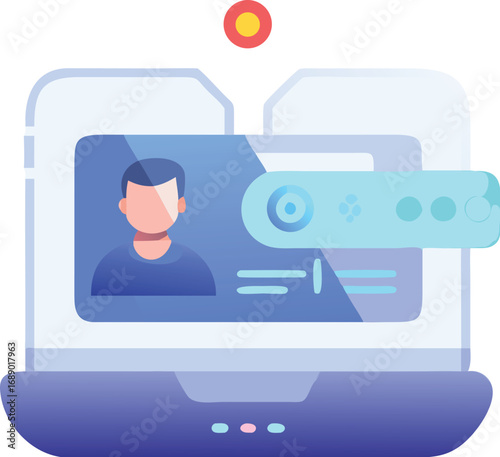 Futuristic holographic 2fa authentication interface glowing secure digital access vector illustration