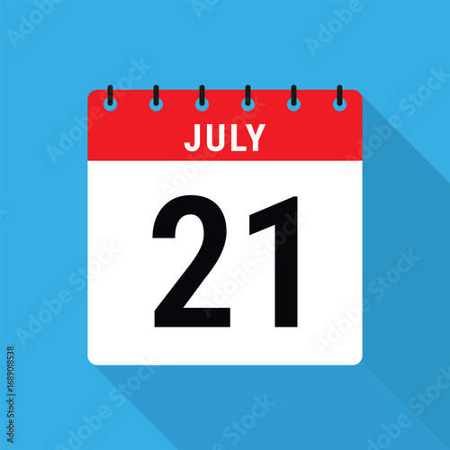 Belgium National Day Calendar Icon July 21