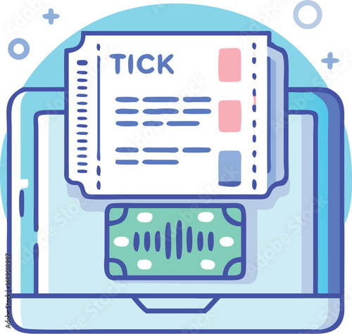Futuristic holographic ticket booking system vector illustration seamless scalable eps