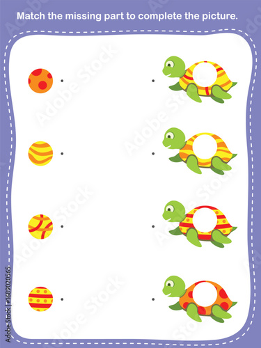 Match the missing part to complete the picture. - Worksheet for education.