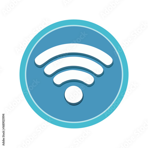 Wifi Symbol Round Button - AI Generated