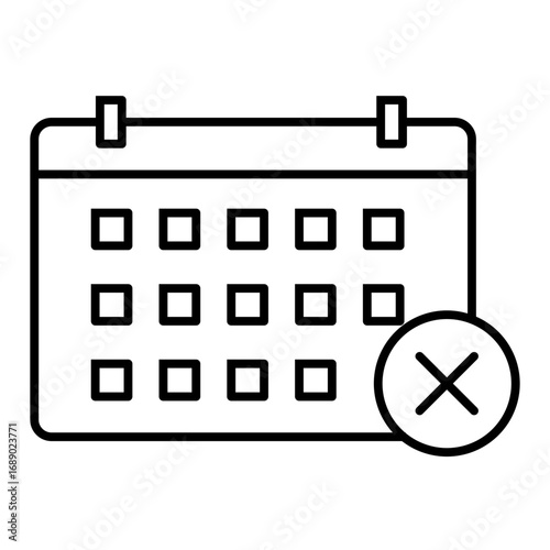 unavailable date line icon with editable stroke